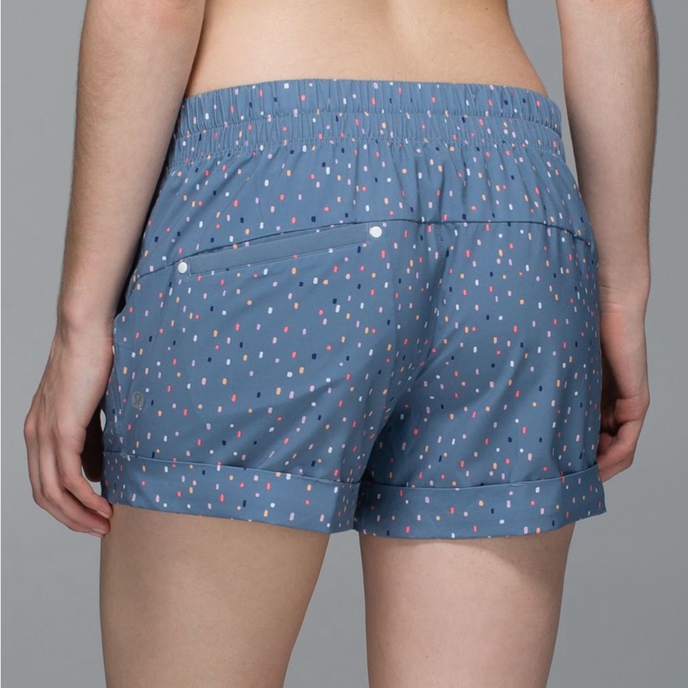 lululemon athletica Blue Polka Dot Athletic Shorts